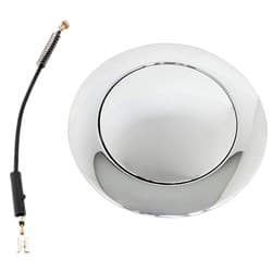 CHROME ALUMINIUM HORN BUTTON 4-5/8 DIAMETER W/GROUND WIRE RPC - R5600C