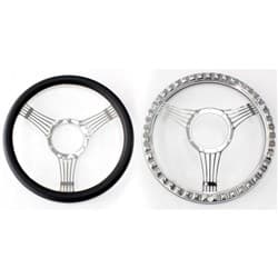 14" BILLET BANJO STEERING WHEEL LEATHER WRAP RPC - R5620
