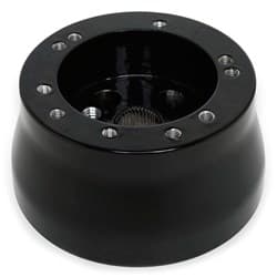 BLACK ALUM 5 & 6 HOLE STEERING WHEEL ADAPTER. SUIT GM COLUMN RPC - R5890BK