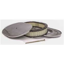 POLISH ALUM 12" x 2" OVAL AIR CLEANER SET. PLAIN & PAPER ELE RPC - R6020-1