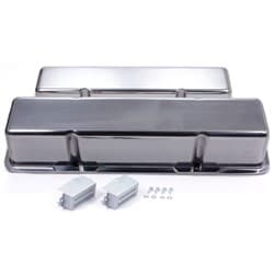 CAST VALVE COVERS, SBC TALL POLISHED, NO BREATHER HOLES RPC - R6030-1
