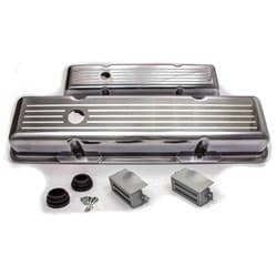 CAST VALVE COVERS, SBC TALL BALL MILLED, POLISHED RPC - R6130