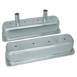 TALL CENTRE BOLT VALVE COVERS SBC, RAW ALUMINIUM WITH TUBES RPC - R6150RAW