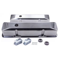 CAST VALVE COVERS, SBC TALL POLISHED, WITH BREATHER HOLES RPC - R6152