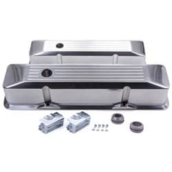 CAST VALVE COVERS, SBC TALL POLISHED, BALL MILLED W/ HOLES RPC - R6154