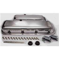 CAST VALVE COVERS, BBC SHORT POLISHED ALUMINIUM, WITH HOLES RPC - R6231-2
