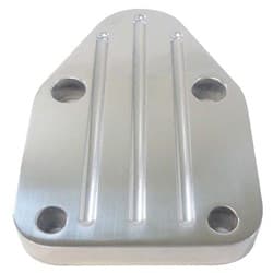 POLISHED ALLOY SBC FUEL PUMP BLOCK OFF PLATE BALL MILLED RPC - R6257
