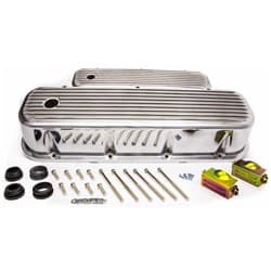 FINNED VALVE COVERS, BBC TALL POLISHED ALUMINIUM, WITH HOLES RPC - R6280