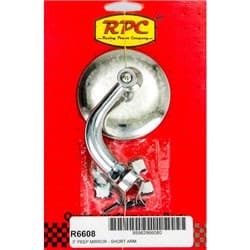 STAINLESS 3 PEEP MIRROR SHORT FITS D/SIDE & P/SIDE, SHORTARM RPC - R6608