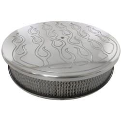 14x3 POLISHED ALLOY FLAME AIR CLEANER 5-1/8" w/RECESSED BASE RPC - R6901X