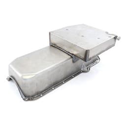 STEEL CIRCLE TRACK SBC OILPAN UNPLATED 1980-85, RH DIPSTICK RPC - R7105R