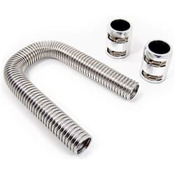 S/LESS STEEL RADIATOR HOSE KIT CHROME 12 IN LENGTH *NOTES* RPC - R7302