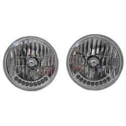 7" HEADLIGHT WITH LED TURN SIGNAL CLEAR LENS AMBER LEDS RPC - R7420