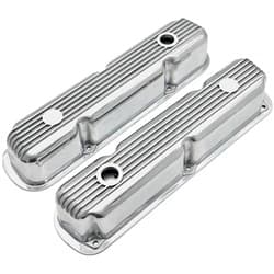 SB MOPAR 318-360 VALVE COVERS FINNED POLISHED. 3-1/8" TALL RPC - R7691