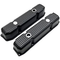 BB MOPAR 383-440 VALVE COVERS FINNED BLACK. 4" TALL RPC - R7692BK
