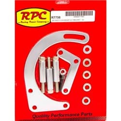 SBC LOW ALTERNATOR BRACKETS CHROME, HARDWARE INC, SHORT RPC - R7758