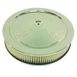 14X3 AIR CLEANER SET CHROME FLAT BASE FLAMED DOMINATOR RPC - R8199