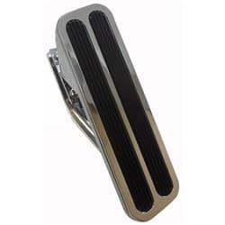 FLOOR MOUNT THROTTLE PEDAL CHROME ALUM W/ RUBBER INSERTS RPC - R8504