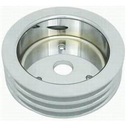 SBC TRIPLE GROOVE CRANK PULLEY POLISHED ALUMINIUM, SHORT PUMP RPC - R8858POL