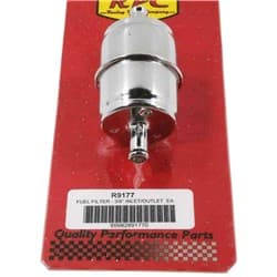 CHROME FUEL FILTER - 3/8 IN - OUT EARLIER GM STYLE RPC - R9177
