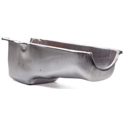 STOCK OIL PAN SBC LATE '86 ON UNPAINTED,DRIV/SIDE DIPSTICK RPC - R9414R