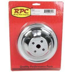 WATER PUMP PULLEYS SBC DOUBLE SHORT WATER PUMP CHROME STEEL RPC - R9601