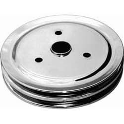 CRANKSHAFT PULLEY CHROME STEEL SUIT SBC DOUBLE GROOVE SHORT RPC - R9603