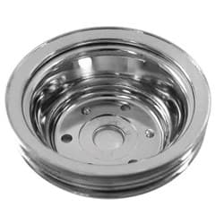 CRANKSHAFT PULLEY CHROME STEEL SUIT SBC DOUBLE GROOVE LONG RPC - R9607