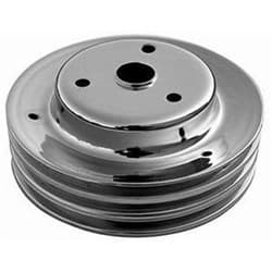 CRANKSHAFT PULLEY CHROME STEEL SUIT SBC TRIPLE GROOVE LONG RPC - R9608