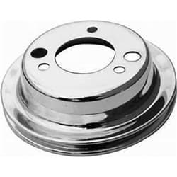 CRANK PULLEY A/C CHROME STEEL SBC BBC SWP SINGLE  **NOTES** RPC - R9817