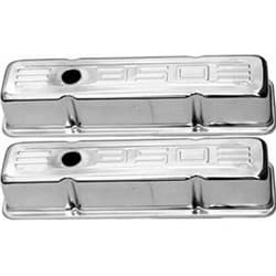 VALVE COVERS SB CHEV CHROME "350" STEEL VALVE COVERS TALL RPC - R9841