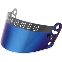 HELMET SHIELD, BLUE IRIDIUM FOR PRO20 & PRO25 HELMETS RACEQUIP / 204007RQP