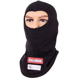SINGLE EYEPORT BALACLAVA, SML 1-LAYER, SFI 3.3, BLACK RACEQUIP / 433990RQP