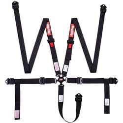 5-POINT CAMLOCK HARNESS, BLACK 2" WIDE, PULL DOWN, SFI 16.1 RACEQUIP / 841001RQP