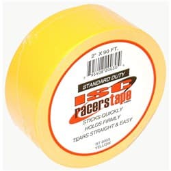 STANDARD DUTY TAPE YELLOW 2" WIDE X 90FT ROLL ISC RACERS TAPE / RT2003