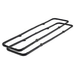 VALVE COVER GASKETS, SBC BLACK SILICONE RUBBER W/ STEEL CORE SCE / 211077