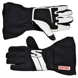 IMPULSE DRIVING GLOVES SMALL BLACK. SFI-5. SIMPSON - IMSK