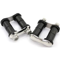 GT2 S/S SPRING SHACKLES FRONT POLISHED STAINLESS SOCAL / 60603