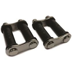 POLISHED STAINLESS SHACKLES 2-1/4 REAR TRADITIONAL STYLE SOCAL - AHR-60712