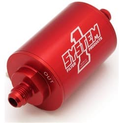 SHORT INLINE BILLET FUEL FILTR WITH 3/8 BARB FITTINGS 35 MIC SYSTEMONE - 200-201405