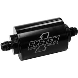 SHORT BLACK INLINE BILLET FUEL FILTER -6 END 4"LNG 2"DI 35MIC SYSTEM ONE - 200-201406-B