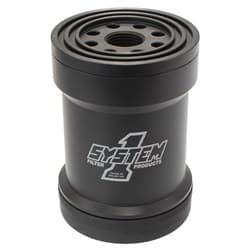 SHORT HP6 BILLET OIL FILTER 75 MIC 1-1/2-12" / 5-1/4" L VITON SYSTEMONE - 210-005-7-1
