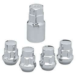CHROME TAPERED LOCKNUTS (4) 7/16   THREAD 1.25 TALL TOPLINE - C40205C