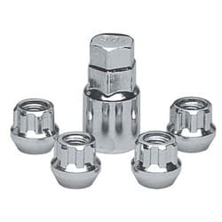 CHROME TAPERED OPEN LOCKS (4) 1/2    THREAD 1.25 TALL TOPLINE - C41405C