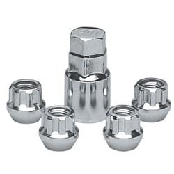 CHROME TAPERED OPEN LOCKS (4) 12x1.50 THREAD 1.25 TALL TOPLINE - C41705C