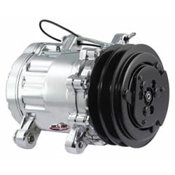 SANDEN SMALL AC COMPRESSOR 134 DOUBLE PULLEY ** CHROME **  - 4517NADP