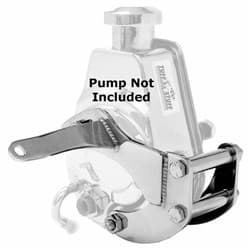 SBC SAGINAW P/STEER BRACKET SHORT W/PUMP LOW LEFT *CHROME*  - 6504A
