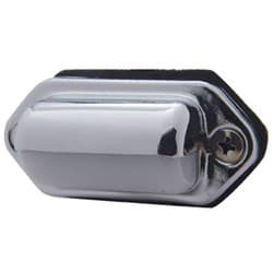 CHROME LICENSE PLATE LIGHT RECT MILKY LENS 12V UPI - 30362P