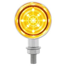 MINI 9 LED BULLET AMBER TURN SIGNAL EACH CHROME 1.5"X2-7/8" UPI - 36859