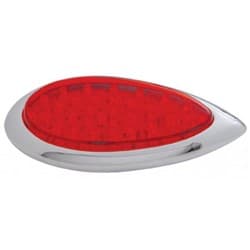 1938-39 LED TAILLIGHT  EA RED LENS PLASTIC RIM FLUSH MNT UPI - 38804